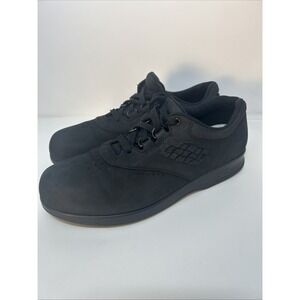 SAS Womens Free Time Sneaker Size  8.5 M Black Leather Lace Up Walking Shoe
